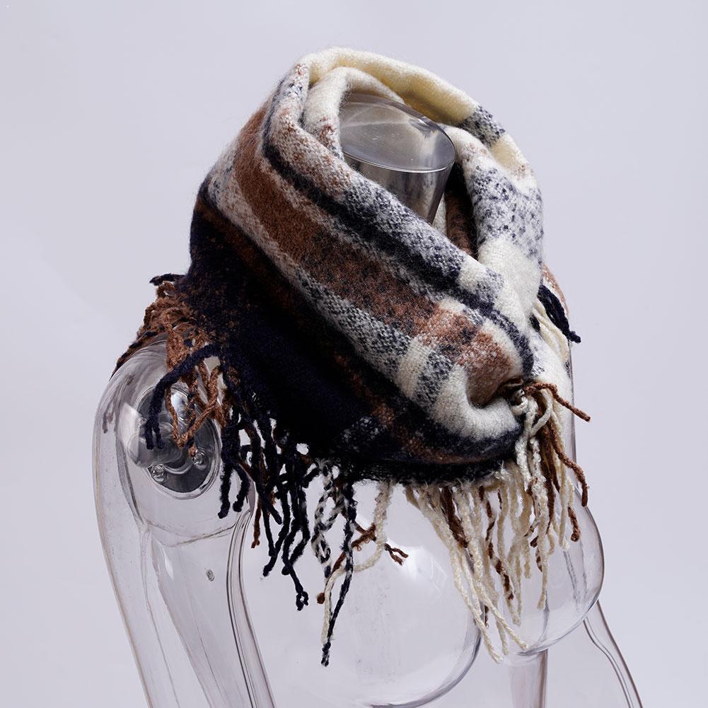 Pashmina Wrap Large - Dikke sjaal met zachte kwastjes, omslagdoek,