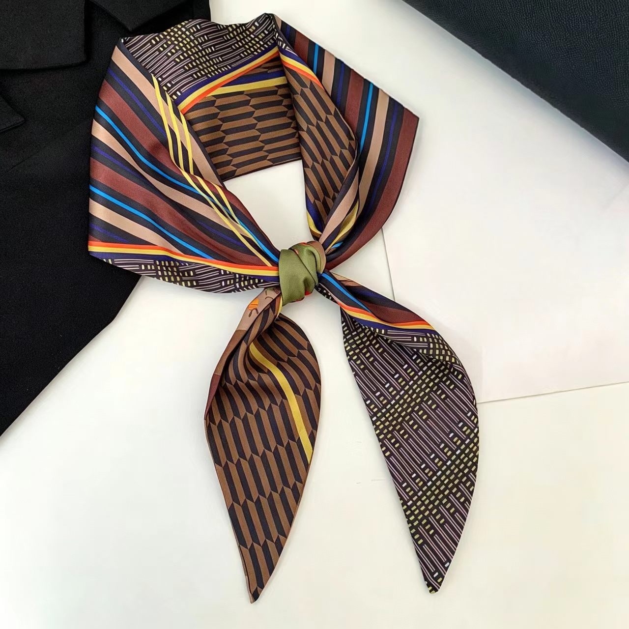 Face Scarf Mask - Luxe Print Lang Haarlint Bevel Zijden