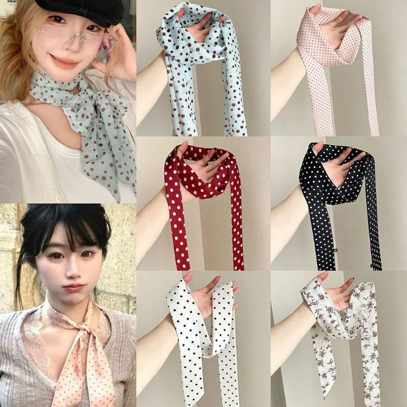 Face Scarf Mask - Polka Dot bloemenprint zijden sjaal dunne