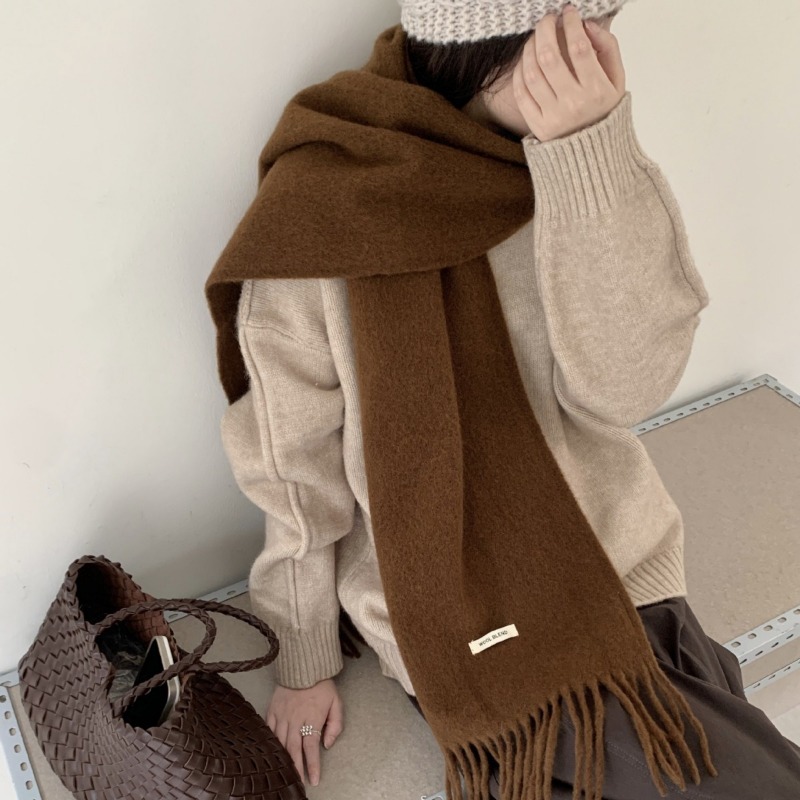 Muffler Men Wool - Koreaanse Versie Chic Solid Kwastje Sjaal