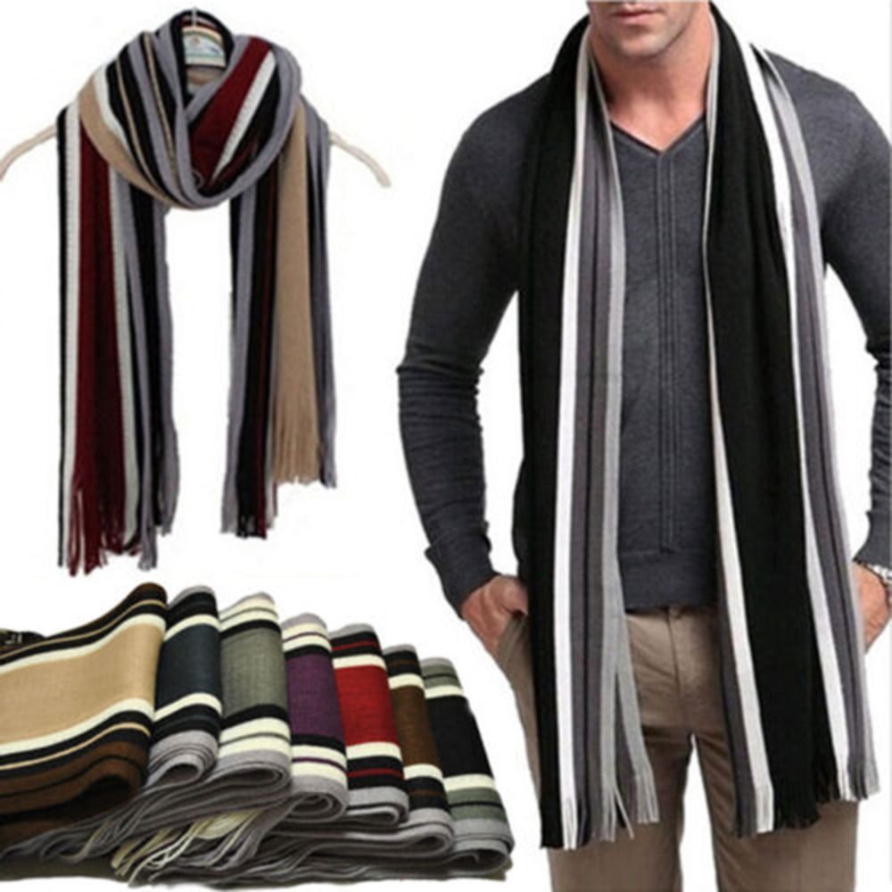 Kasjmier Heren Gestreepte Sjaa - Muffler Men Wool recensie en prijs