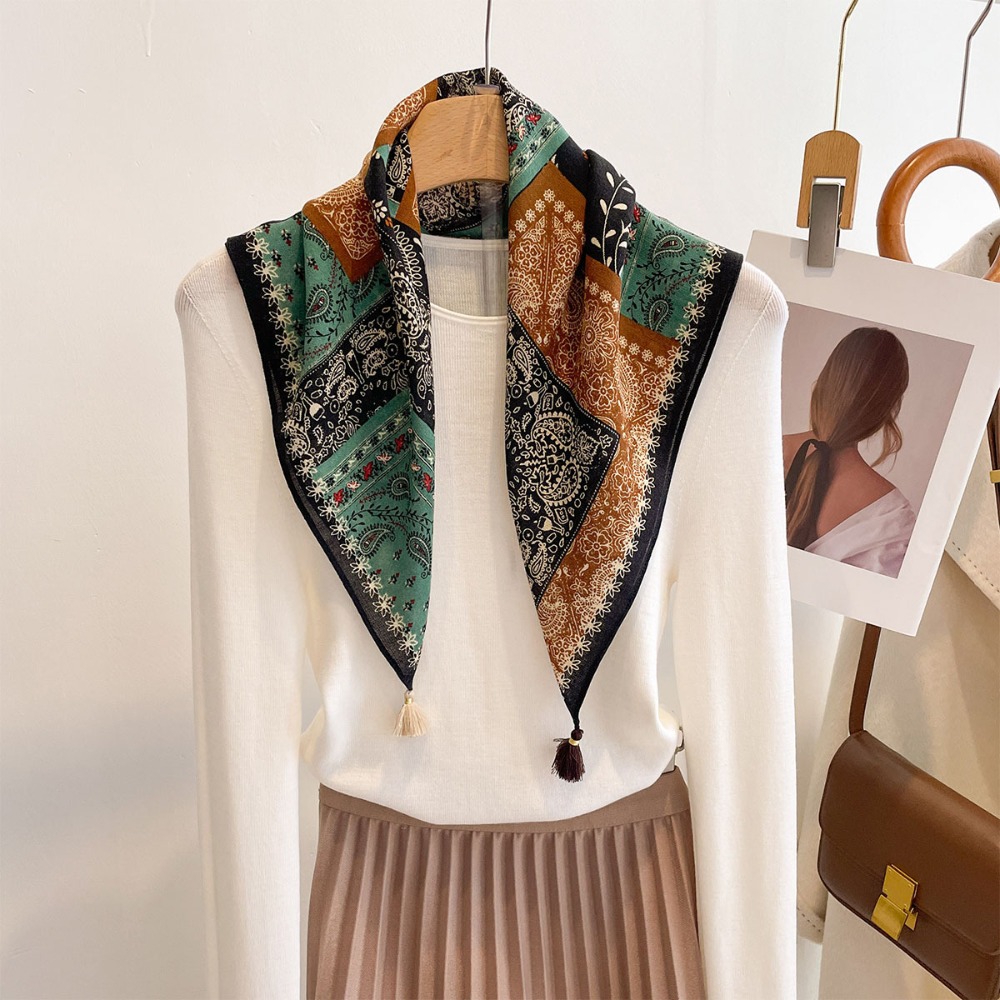 Kwastjes Sjaal Dames Vierkant  - Bandana Cotton recensie en prijs