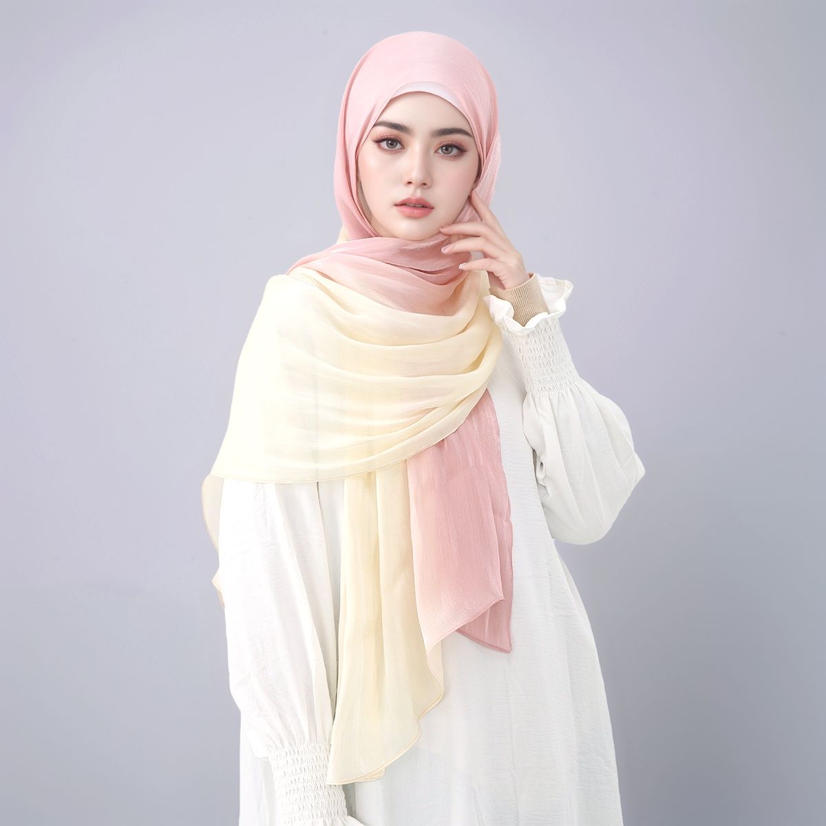 Gradiënt Twinkle Zijden Hijab  - Head Wrap Turban recensie en prijs