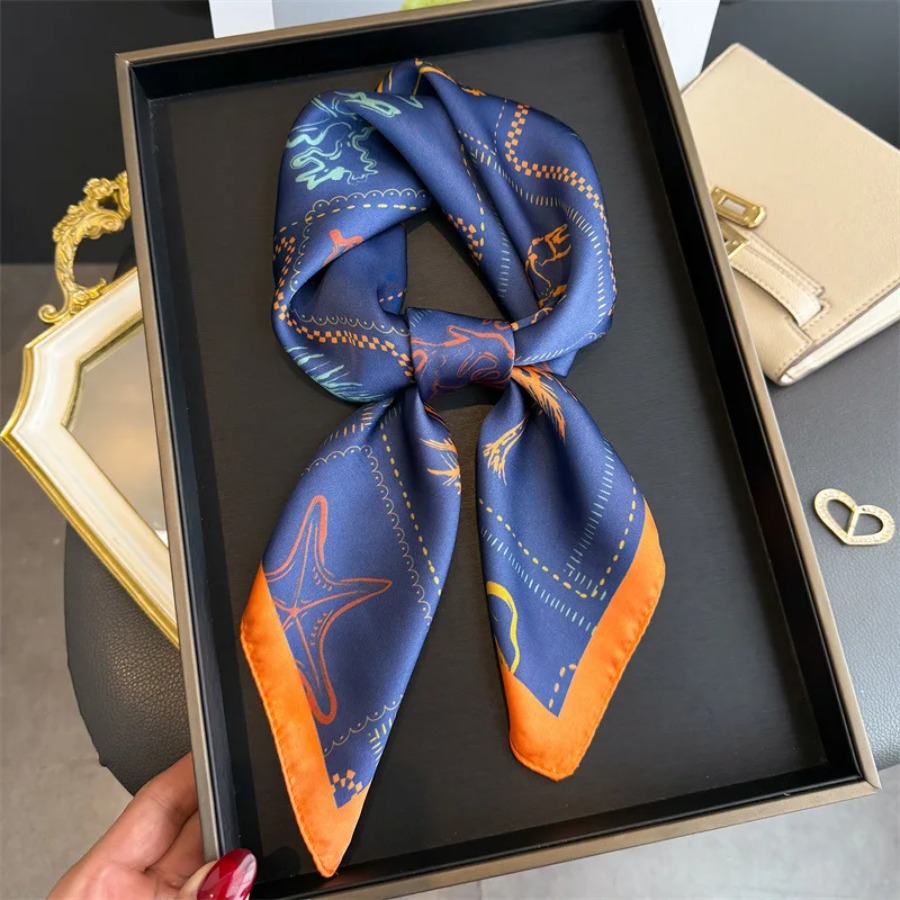 Blauw Print Zijden Vierkante S - Bandana Cotton recensie en prijs